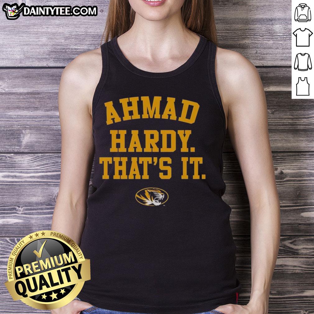 Alt Text: Good Mizzou Tigers Ahmad Hardy That's It tank top featuring bold graphics and a stylish design for fans.