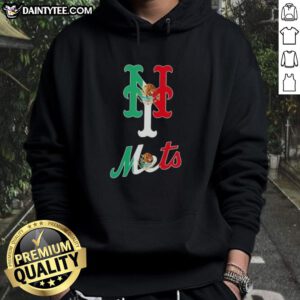 Alt Text: Good New York Mets baseball hoodie with Mexican flag design, perfect for fans celebrating their heritage.
