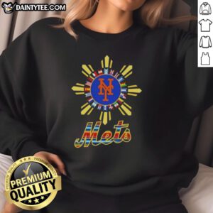 Stylish Good New York Mets x Hispanic sweatshirt featuring vibrant colors and team logo, perfect for fans and casual wear.