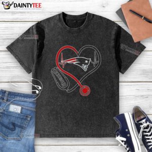 Good Nurse Love New England Patriots washed t-shirt featuring a stylish design for sports and healthcare fans.