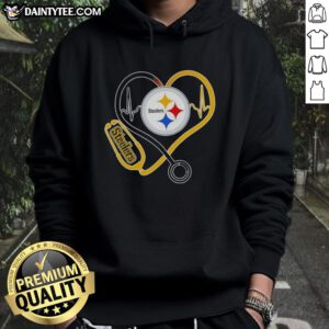 Good Nurse Love Pittsburgh Steelers Hoodie featuring a cozy design, perfect for fans and healthcare workers.