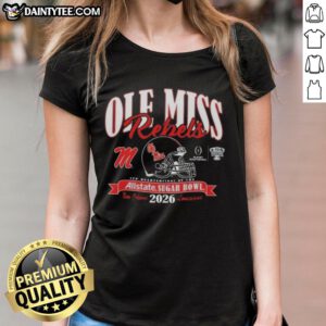 Good Ole Miss Rebels College Football Playoff 2026 Sugar Bowl ladies tee in vibrant colors, perfect for game day.