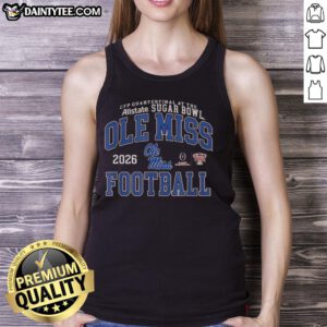 Good Ole Miss Rebels Football CFP Quarterfinal at the Sugar Bowl 2026 tank top featuring team colors and logo.