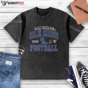Good Ole Miss Rebels Football CFP Quarterfinal at the Sugar Bowl 2026 washed t-shirt featuring team colors and logo.