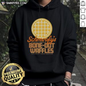 Alt Text: Good Schmoofy's Bone Out Waffles Logo Hoodie featuring a playful design perfect for dog lovers and casual wear.