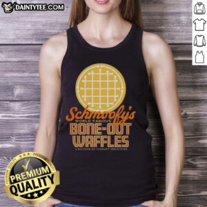 Alt Text: Good Schmoofys Bone Out Waffles logo tank top featuring a fun design perfect for dog lovers and casual wear.