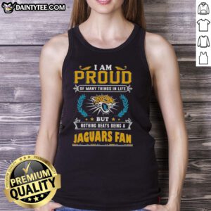 Happy Jacksonville Jaguars fan wearing a proud tank top, celebrating team spirit and loyalty in vibrant colors.
