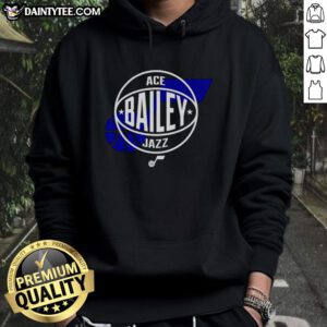 Hot Ace Bailey Utah Jazz Basketball Logo Hoodie featuring vibrant team colors and stylish design for fans.