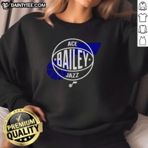 Hot Ace Bailey Utah Jazz basketball logo sweatshirt featuring vibrant colors and stylish design for fans.