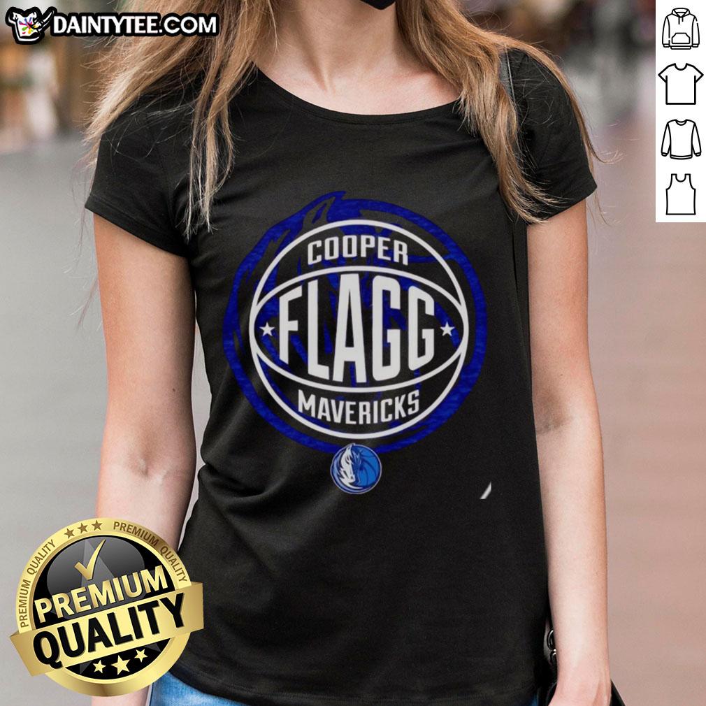 Hot Cooper Flagg Dallas Mavericks basketball logo ladies tee in vibrant colors, perfect for fans and stylish wear.
