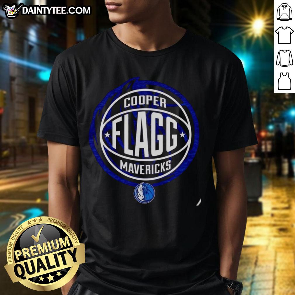 Hot Cooper Flagg Dallas Mavericks Basketball Logo T-Shirt featuring vibrant team colors and a stylish design.