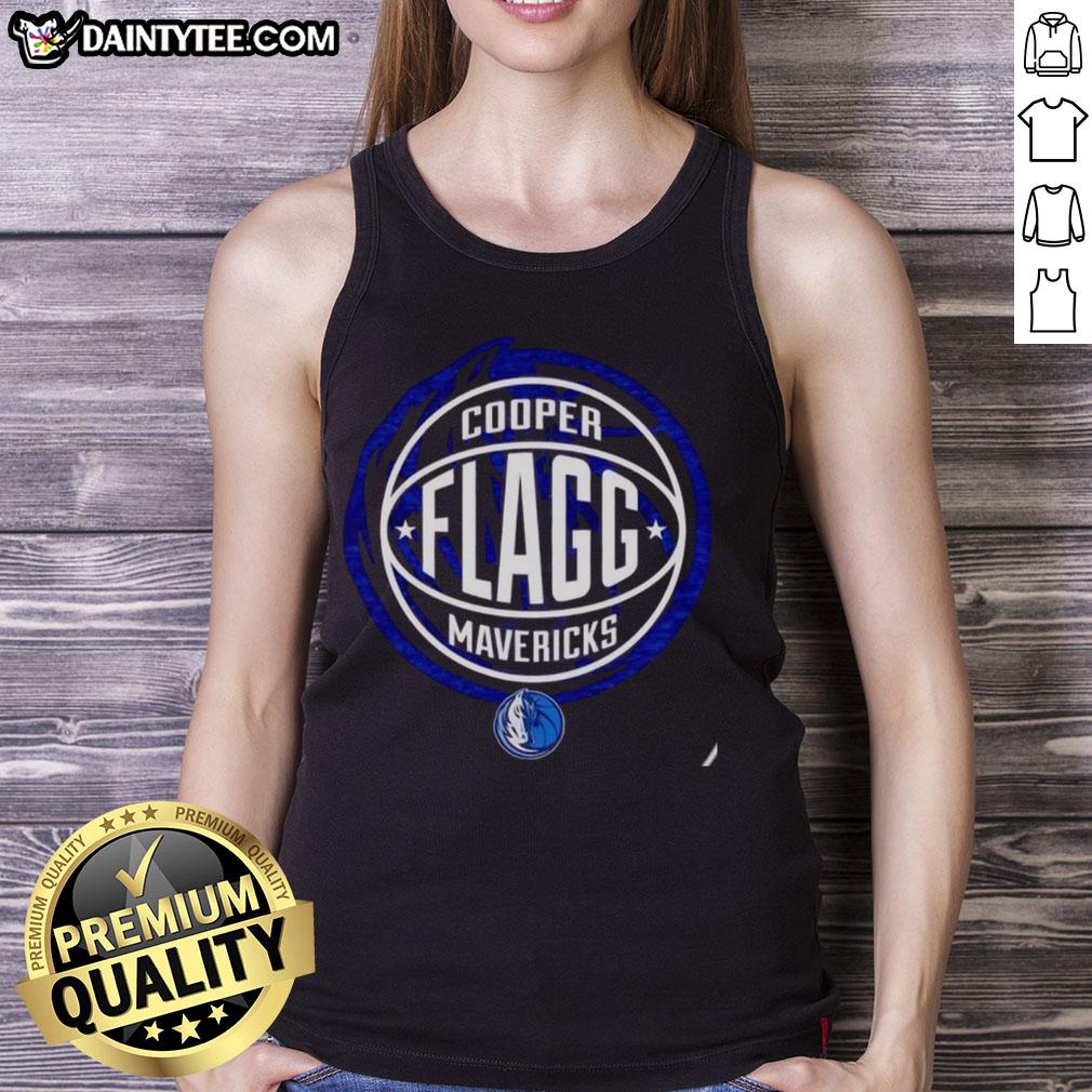 Hot Cooper Flagg Dallas Mavericks basketball logo tank top featuring vibrant colors and stylish design for fans.