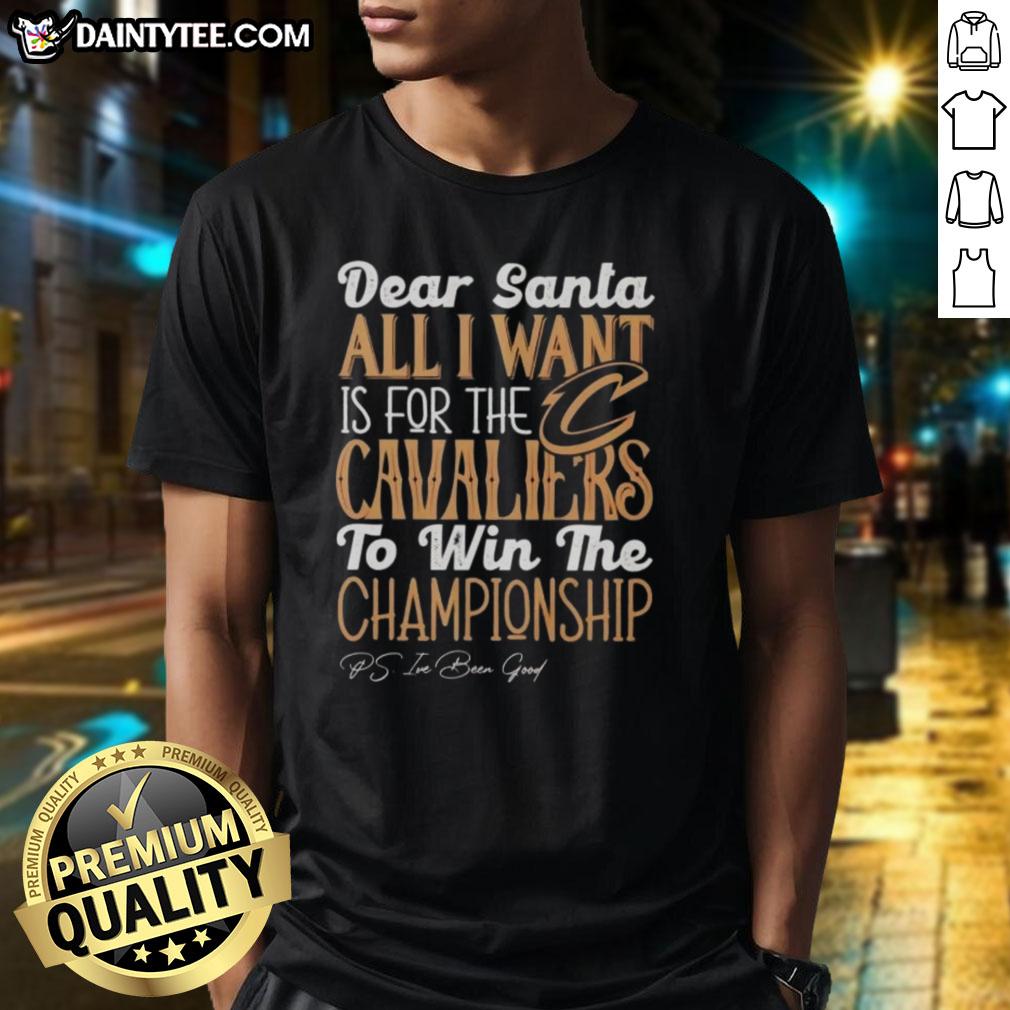 Hot Dear Santa t-shirt featuring Cleveland Cavaliers championship wish, perfect for fans celebrating the NBA season.