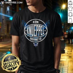 Alt Text: Hot Kon Knueppel Charlotte Hornets Basketball Logo T-Shirt featuring the iconic team logo in vibrant colors.