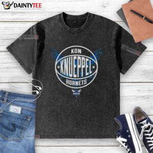 Charlotte Hornets basketball logo on a washed T-shirt, perfect for fans of the Hot Kon Knueppel collection.