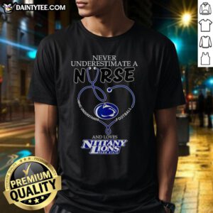 Hot Penn State Nittany Lions heart t-shirt for nurses who love football, showcasing team spirit and dedication.