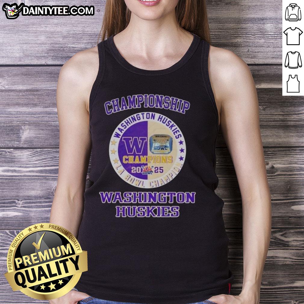 2025 La Bowl tank top featuring Washington Huskies logo, perfect for championship fans and sports enthusiasts.