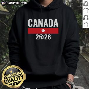 Alt Text: Classic Canadian Soccer Fan Hoodie from Nice Canada 2026, featuring vibrant colors and a stylish design for fans.