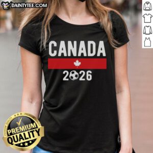 Classic Canadian soccer fan ladies tee, featuring stylish design for 2026 Nice, Canada soccer event.