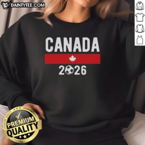 Alt Text: Classic Canadian Soccer Fan Sweatshirt for 2026 in Nice, Canada, showcasing national pride and sports enthusiasm.
