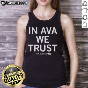 Ava Zediker We Trust tank top featuring the Nice Creighton Bluejays basketball logo, perfect for fans.