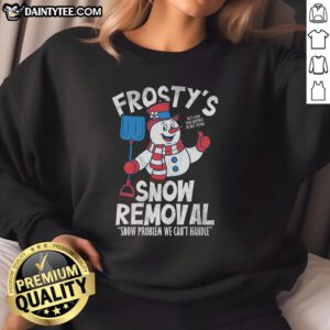 Alt Text: Cozy Nice Frostys snow removal sweatshirt featuring a stylish design, perfect for winter activities and staying warm.