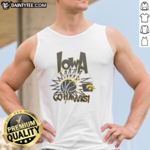 Alt Text: Nice Iowa Hawkeyes Go Hawks Slam Tank Top featuring bold team colors and logo for fans and supporters.