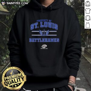 St. Louis Battlehawks UFL logo hoodie showcasing vibrant design and comfortable fit for fans of the team.