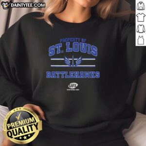 Alt Text: St. Louis Battlehawks UFL logo sweatshirt featuring a stylish design for fans of the team and comfortable wear.