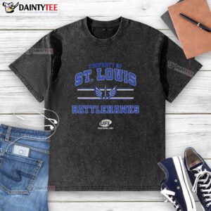 St. Louis Battlehawks UFL logo washed t-shirt showcasing a stylish and comfortable design for fans.