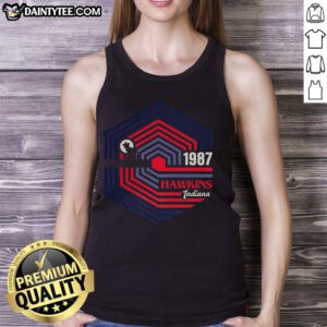 Vintage 1987 Demogorgon logo tank top inspired by Stranger Things, featuring Hawkins, Indiana design for fans.