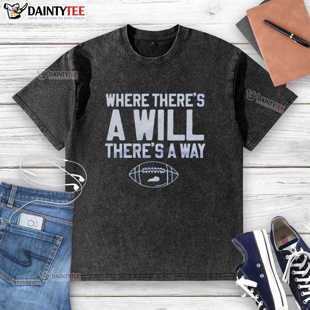 Nice-The-Where-Theres-A-Will washed t-shirt displayed on a hanger, showcasing a casual, stylish design for everyday wear.