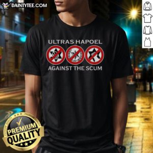 Nice Ultras Hapoel Against The Scum T-Shirt design featuring bold graphics and vibrant colors, perfect for fans.