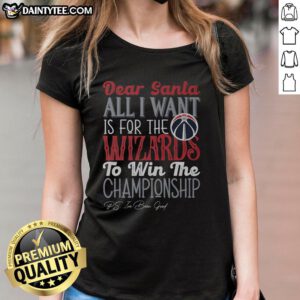 Nice Washington Wizards All I Want For Christmas ladies tee featuring festive design and team colors.