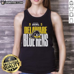 Official Delaware Blue Hens 2025 Ventures Bowl tank top featuring team logo and vibrant colors for ultimate fan style.