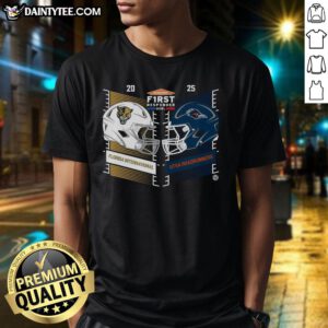 Official Florida International vs UTSA Roadrunners 2025 Servpro First Responder Bowl helmet t-shirt design featuring team logos.