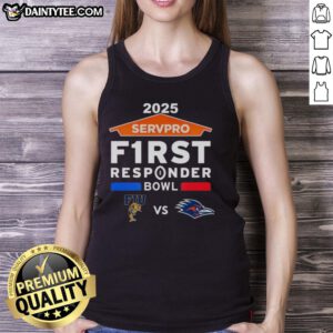 Official Florida International vs UTSA Roadrunners 2025 Servpro First Responder Bowl matchup tank top design.
