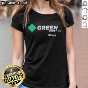 Official Green Party US Ladies Tee featuring a stylish design and vibrant colors, perfect for eco-conscious supporters.