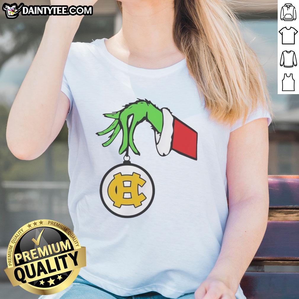 Official Harris County High School Grinch Favorite County Christmas 2025 ladies tee featuring festive design and vibrant colors.