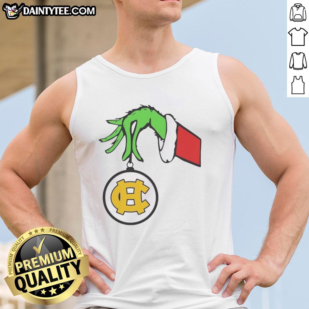 Official Harris County High School Grinch Favorite County Christmas 2025 Tank Top featuring festive design and school spirit.