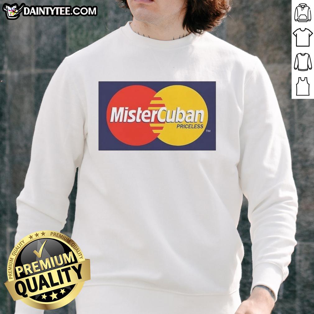Original Mister Cuban Priceless Logo Sweatshirt in vibrant colors, featuring a bold logo design on a cozy fabric.