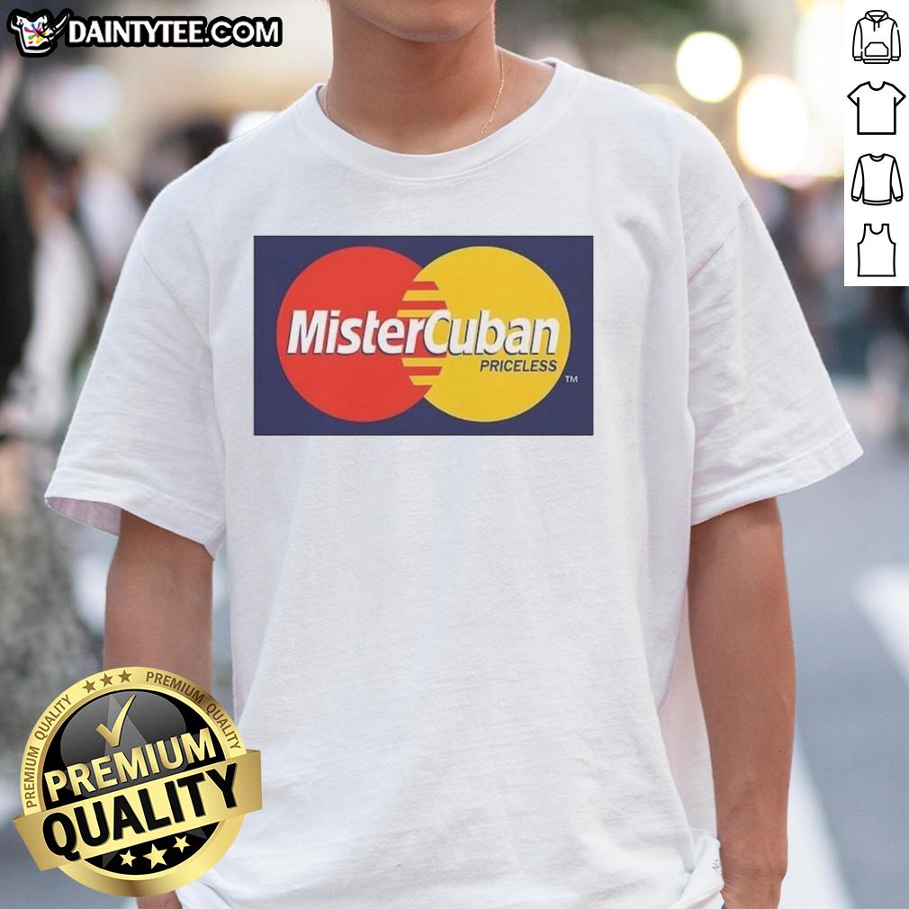 Alt Text: Original Mister Cuban Priceless Logo T-Shirt featuring a vibrant logo design on a stylish, comfortable tee.