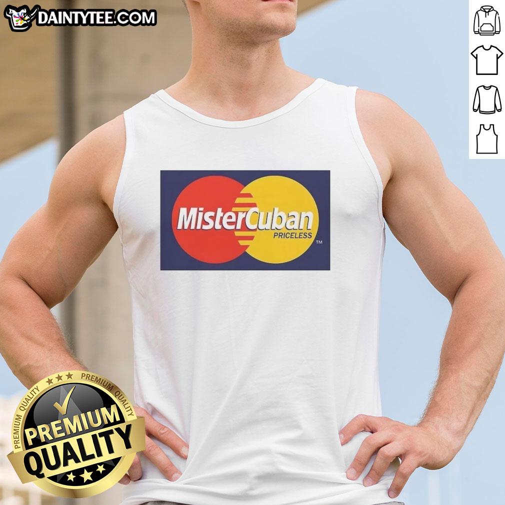Original Mister Cuban Priceless Logo Tank Top featuring a stylish design and vibrant colors for casual wear.