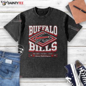 Premium Buffalo Bills Heater Washed T-Shirt featuring team colors and logo, perfect for fans and casual wear.