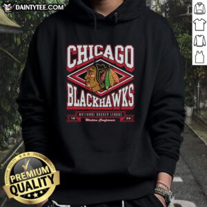 Premium Chicago Blackhawks Heater Hoodie in black, showcasing team logo and stylish design for ultimate fan comfort.