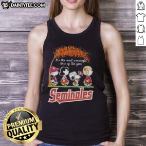 Premium Florida State Seminoles X Peanuts Snoopy tank top, perfect for autumn and celebrating 'It's The Most Wonderful Time.'