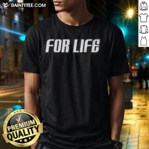 Alt Text: Premium For Life Dallas Mavericks T-Shirt featuring vibrant team colors and logo, perfect for fans and collectors.