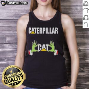 Alt Text: Premium Grinch Hands Love Caterpillar Christmas Tank Top featuring a festive design for holiday celebrations.