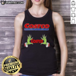 Premium Grinch Hands Love Costco Wholesale Christmas Tank Top featuring festive design, perfect for holiday celebrations.