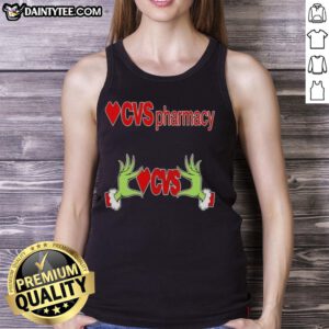 Premium Grinch Hands Love CVS Pharmacy Christmas Tank Top featuring festive design for holiday cheer.